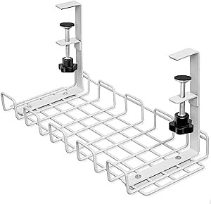 Amazon.com: Quszmd Under Desk Cable Management Tray No Drill - Under Desk Cable Organizer for Wire Management. Super Sturdy Desk Cable Rack .Standing Desk Cable Management (16" Black Wire Tray) : Electronics