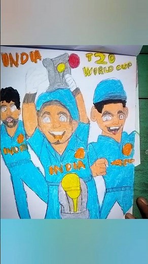 Indian Cricket Team Drawing 🇮🇳 #shorts #art #india #t20worldcup