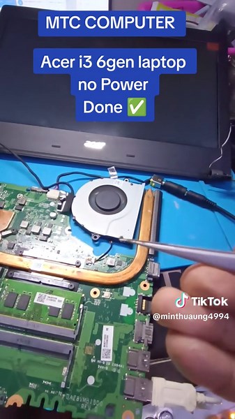 Acer i3 6gen laptop no Power Done ✅