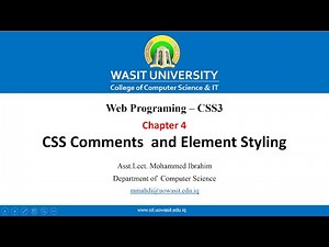 3 CSS Comments and Element Styling