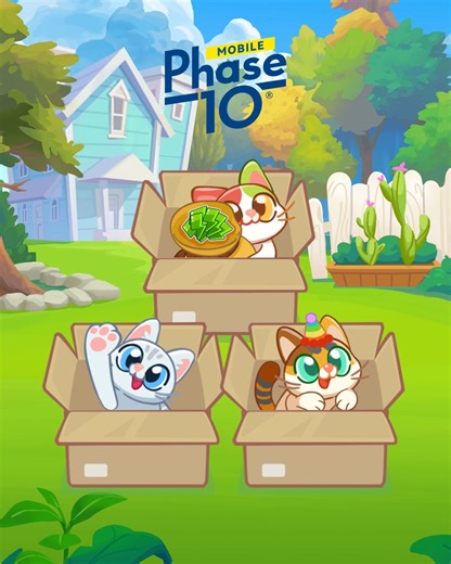 🎉 **Mini Game Time!** 🎉 Three kittens are hiding in boxes, and one of them has an Energy reward! Can you spot the lucky one? 🐱💬Drop your guess in the comments for a special 𝐆𝐢𝐟𝐭 𝐂𝐨𝐝𝐞! 🥳🎁 👉 Download Join Phase 10 Mobile and claim your gift: https://s.m163.io/GR/2AlcjxJKino #Phase10Mobile #hiddenkitten | Phase 10: World Tour