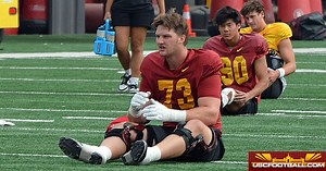 WATCH: USC offensive line drills during 2025 fall camp