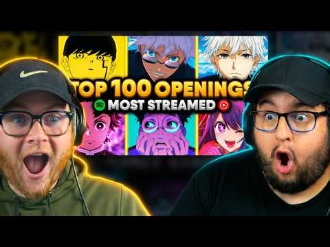 We REACT to the TOP 100 most streamed anime openings!