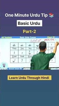 One Minute Urdu Tip Part 2 | Learn Urdu Through Hindi | Basic Urdu