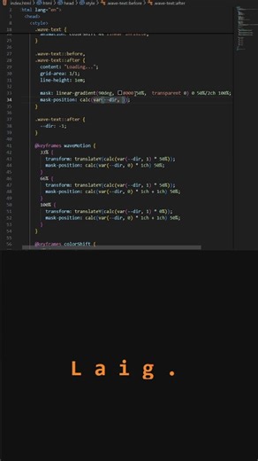 Pure CSS Loading Animation 🔥 Wave Text Effect #shorts #coding #webdesign #css #programming #loader
