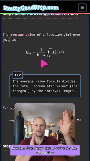 Average value = integral Ã· length ð §® Free points on exams! #math #calculus #shorts