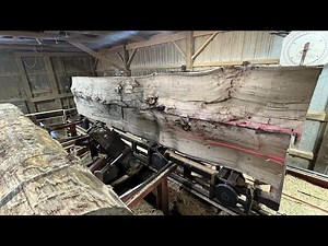 Saw-Milling a Blown in Half 40 inch Pin Oak Log! #179