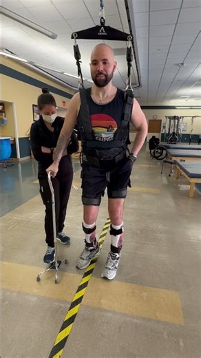 Josh in PT using Quad Cane- Gaylord