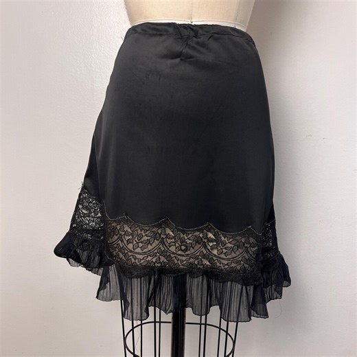 Sz. S Black 1960's Mini Half Slip - Etsy
