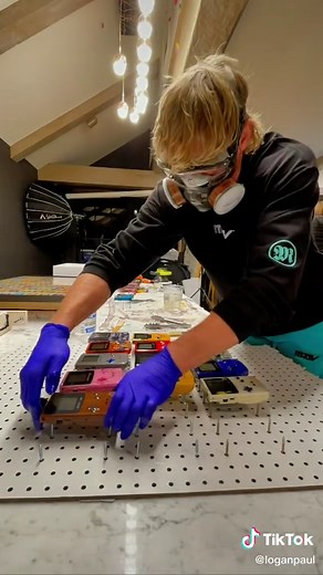 my first epoxy resin project! GameBoy Colors & metal Pokémon frame made for a nice little tabletop!! #fyp #foryou #diy #epoxy #resin (massive shoutout to @John Malecki for guiding me through this process!)