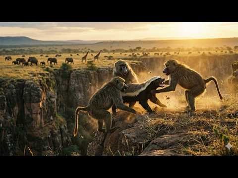 A Honey Badger Wandered Into A Baboon Troop’s Territory — And This Brutal Battle Broke Out.