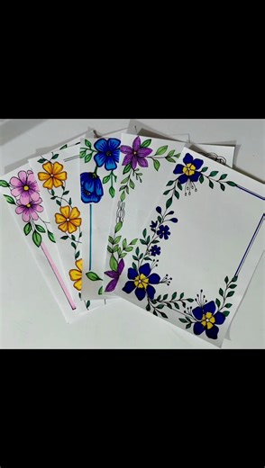 5 Easy and beautiful border designs #shorts #borderdesign #song