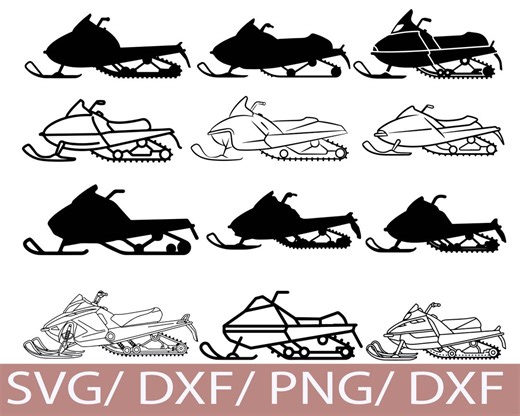 Snowmobile SVG Bundle | Snow Sled Silhouette Cut Files | Winter Sports Dxf Png Eps - Etsy