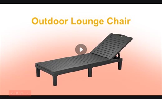 Outdoor Chaise Lounge Chairs Set of 2, Pool Lounge Chair with 5-Position Adjustable Backrest, Waterproof PP Sun Loungers for Garden Pool Beach Patio Deck Sunbathing, Black