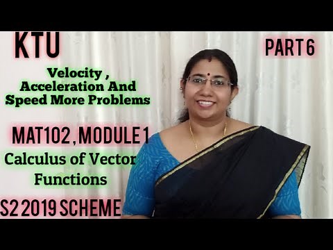 Velocity ,Acceleration And Speed | Calculus of Vector Functions |MAT102 | Module 1| S2 |KTU Part 6