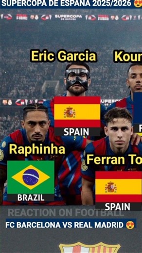 FC BARCELONA Line Up ( vs Real Madrid ) | Spanish Super Cup Final 2026 😍 | El Clasico | Nations 🔥