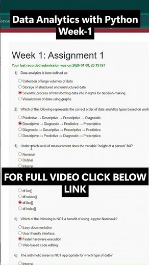 NPTEL Data Analytics with Python Week 1 Assignment Answers | noc26-cs86