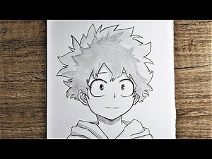 How to draw midoriya Izuku easy step by step | midoriya drawing for beginners