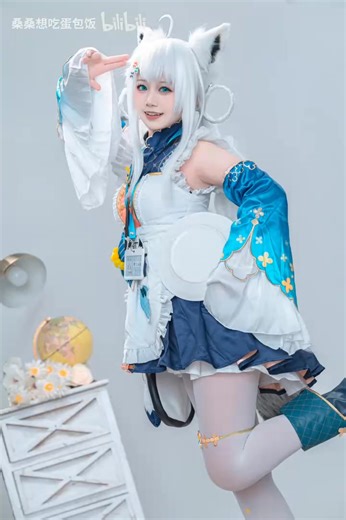 Wetrose Shirakami Fubuki Maid Cafe Costume Set 白上フブキ喫茶店メードコスプレ CN:蛋包饭 Costume Wig:@wetrose2019 #白上フブキ #Sirakamifubuki #すこん部 #shirakameme #cosplay #costume #コスプレ | Wetrose