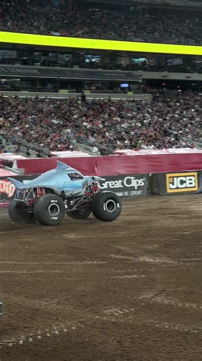 Megalodon soaring through the New Jersey air 🦈 #monsterjam #monstertruck