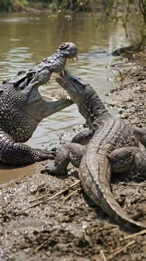Crocodile vs Monitor Lizard | Deadly Riverbank