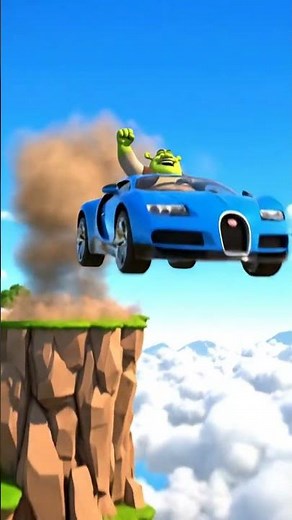 Shrek’s Wild Bugatti Cliff Jump! 😂🚀