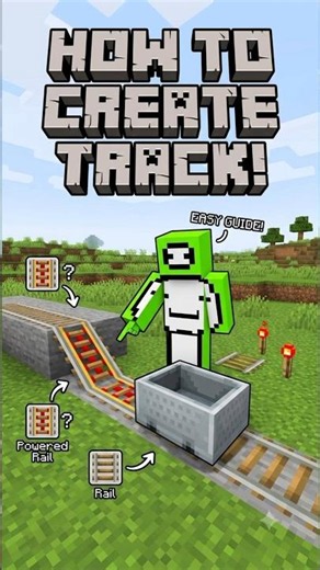 How to Create a Track in Minecraft 🛤️ | Rail & Powered Rail Tutorial #shorts