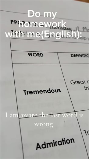 I am aware the last word is wrong #homework | word pronounced incorrectly