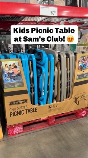 😍 Parents, this Lifetime kids picnic table is BACK at Sam’s Club! It comes in blue and grayand is perfect for the summer months! It folds flat and is UV-resistant. It’s just $59.98! #samsclub #picnic #toddlermom | Sam’s Club Lovers