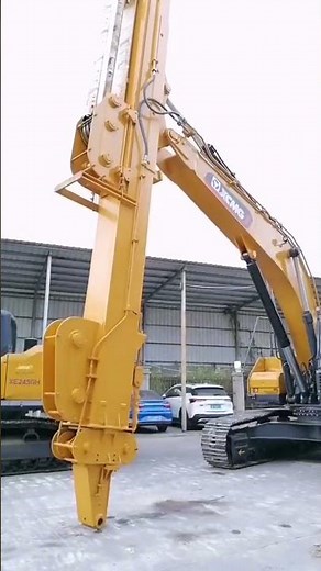 Excavator Telescopic Arm with clamshell bucket excavator telescopic boom #excavator #excavation