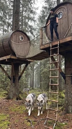 Building a Barrel Shelter in the Forest
