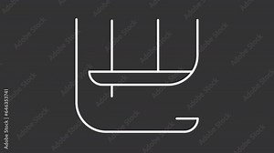 White thin line animation of powerball, HD video with transparent background, seamless loop 4K video representing lottery.