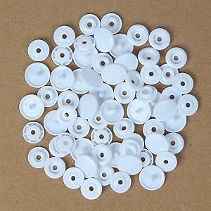Mahaohao White Snap Button Size 20 Glossy Pack of 1000