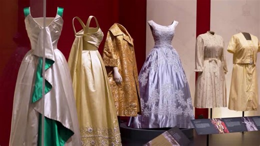 Queen Elizabeth's clothes displayed for centenary celebrations