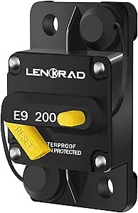 LENKRAD 30amp Marine Circuit Breaker Resettable 30A with Manual Reset Switch Button for Boat Trolling RV Yacht, 12V - 48V DC, Waterproof, Surface Mount(30 Amp Boat Circuit Breaker)