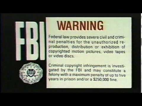FBI Warning intro ident movie (1998)