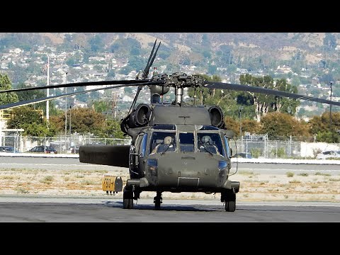 U.S. Army UH-60 Blackhawk Start-Up & Takeoff Military Helicopter from Fort Irwin California