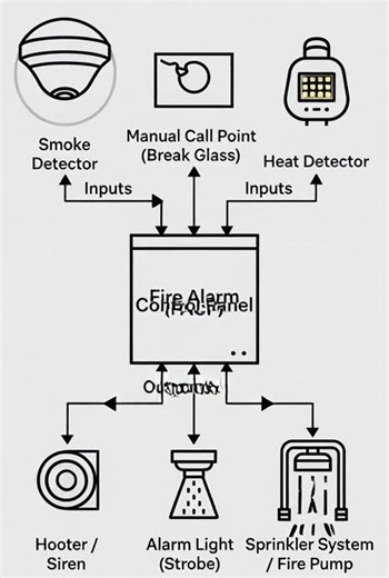 Fire Panel System Diagram | Fire Alarm Control Panel (FACP) Explained