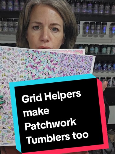 Patchwork vinyl BUT make it ✨multitask✨ Yes ... @itsprettypersonal has patchwork vinyl… but these grid helper sheets?! They’re not just for badge reels ornaments 👀 You can absolutely use them to build your own patchwork quilt tumbler and I will die on this hill. use my code OWLKAT and save 10% on the entire site! Craft smarter, not harder. #ItsPrettyPersonal #TumblerTok #patchworktumbler #CraftTok #NeurospicyCrafters