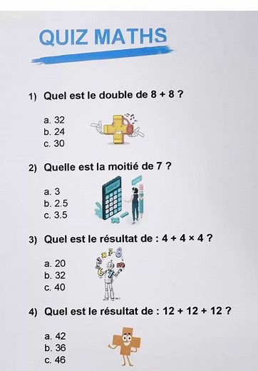 Quiz de mathématiques pour tester vos connaissances