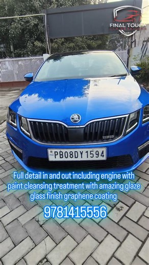 Satbir Singh Dhindsa on Instagram: "We have done full detail in and out including engine with amazing glaze glass finish graphene coating on Skoda Octavia... for any queries please contact us on... 9781415556... 8283838606... #coating #detailing #music #punjabi"