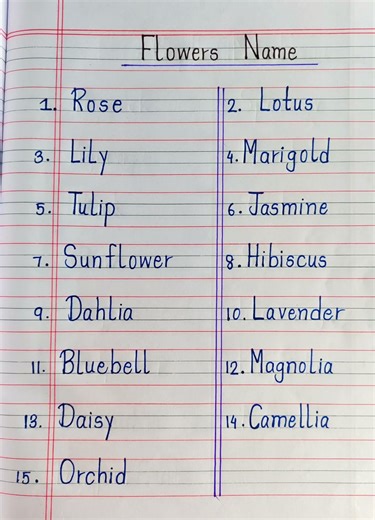 Flowers Name 🌹| 15 Flowers Name In English | Flower Names | Handwriting ✍️