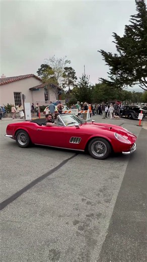 A Beautiful Ferrari 250 GT Spyder (replica?) driving by in Carmel