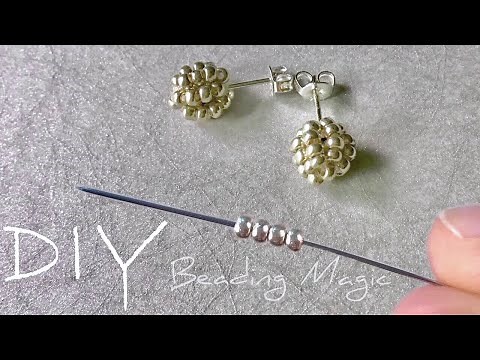 Beaded Ball Earrings Tutorial: How to Make Beaded Stud Earrings