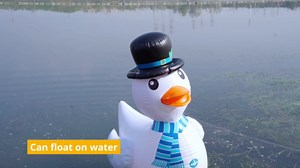 Hungdao 1 Pcs 4 Feet Giant Inflatables Penguin Duck Inflatable Aquatic Animal Big Penguin Rubber Duck for Winter Penguin Party Game Prop Penguin Birthday Backyard Decorations Pool Float