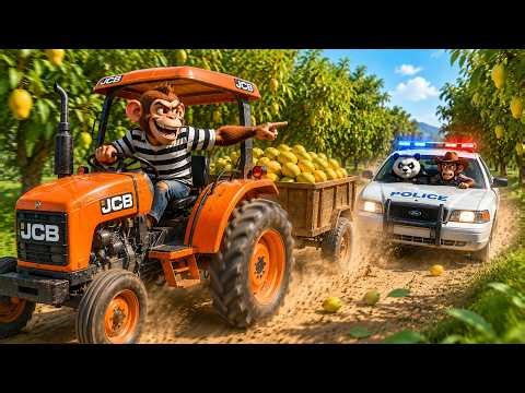 🚜JCB & Monkey Farm Adventure Live 24/7 | Aventuras na Fazenda | การผจญภัยในฟาร์ม | مغامرات المزرعة
