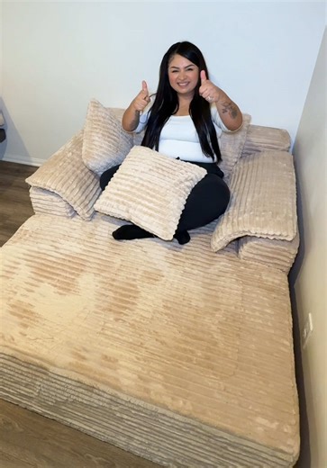 Do you think he got kick out or did we just upgrade his bed? 😂 Low price viral sofa bed on Temu?! 🛋️🔥 On TEMU app Type my code: kcc6826 in the search bar Don’t say I didn’t warn you… you’ll regret missing out! 🛍️🔥 【Only for new app users with qualifying orders.T&Cs apply】 #unboxing #bonelesscouch #parents #toddler #furniture