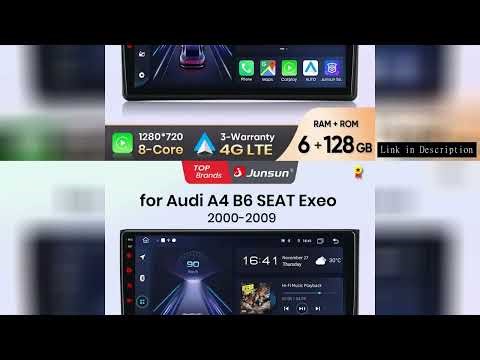 Junsun Android Wireless CarPlay Auto Car Radio For Audi A4 B6 2000-2009 Seat Exeo Intelligent System