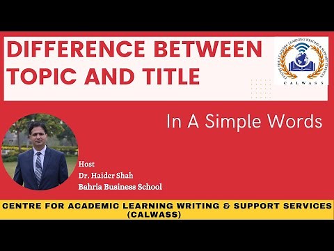Difference Between Topic and Title in a simple words (In English)
