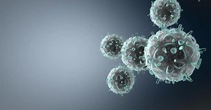 Animation of flowing HIV Viruses